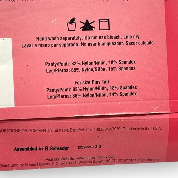 Hanes Silky Sheer Control Top Tights Nylon Style OG071 Sandalfoot Sz EF Natural - Picture 4 of 8